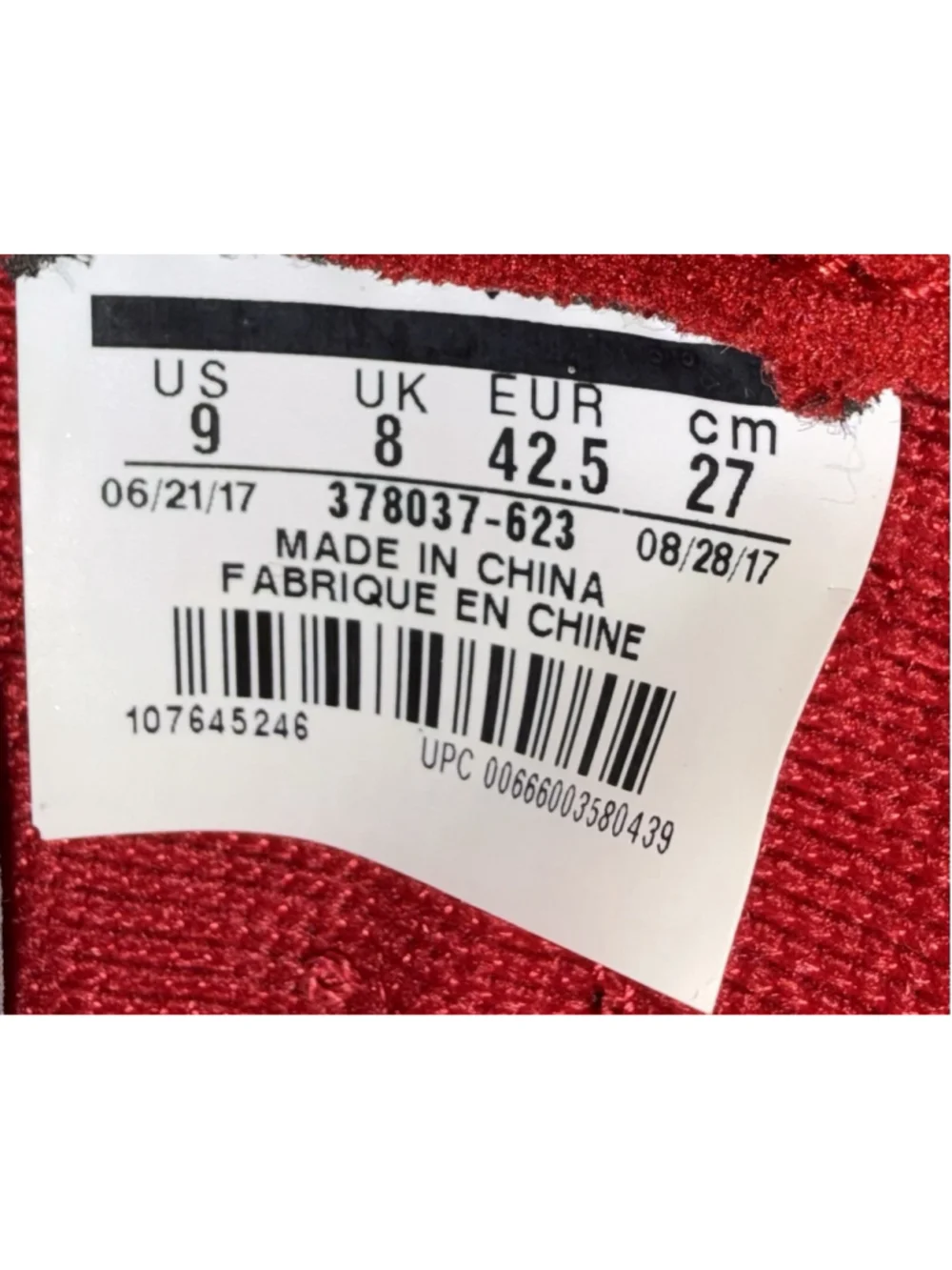 Air Jordan 11 Retro Win Like 96 Gym Red Black 378037-623 Men Size 9
